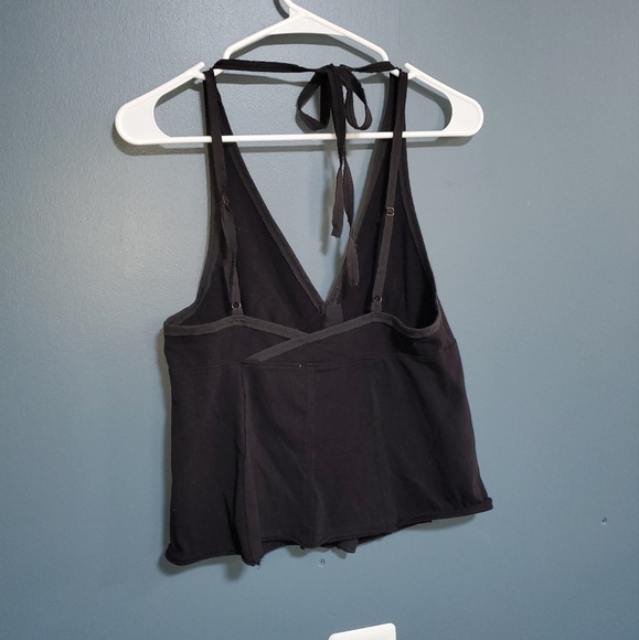 WE THE FREE Solid Mylo Tank Black Spaghetti Strap Crop Tanktop Small - Picture 3 of 6